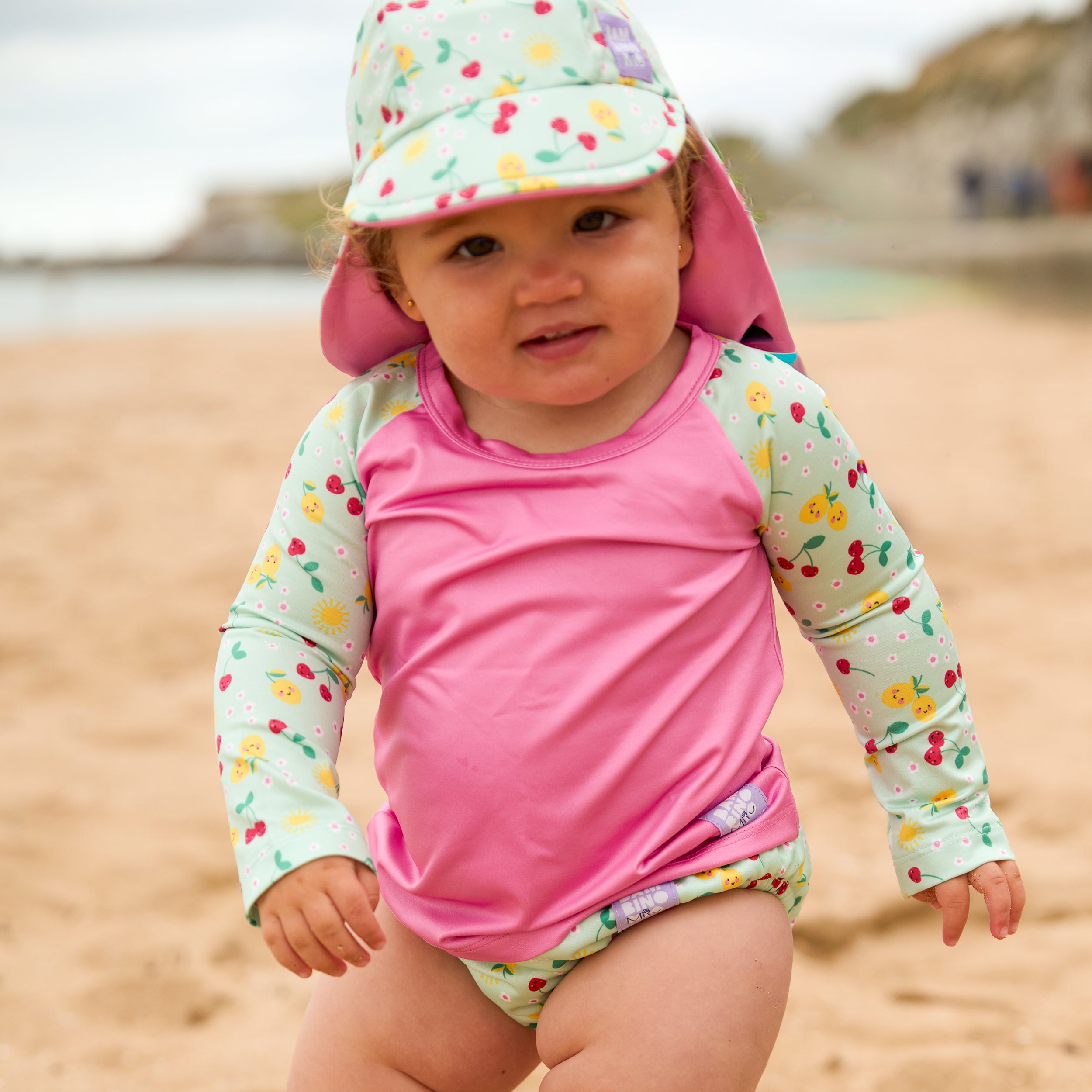 3 Piece Baby Swim Set with Swim Nappy, Swim top and Swim Hat in Juicy Fruit - Bambino Mio (EU)