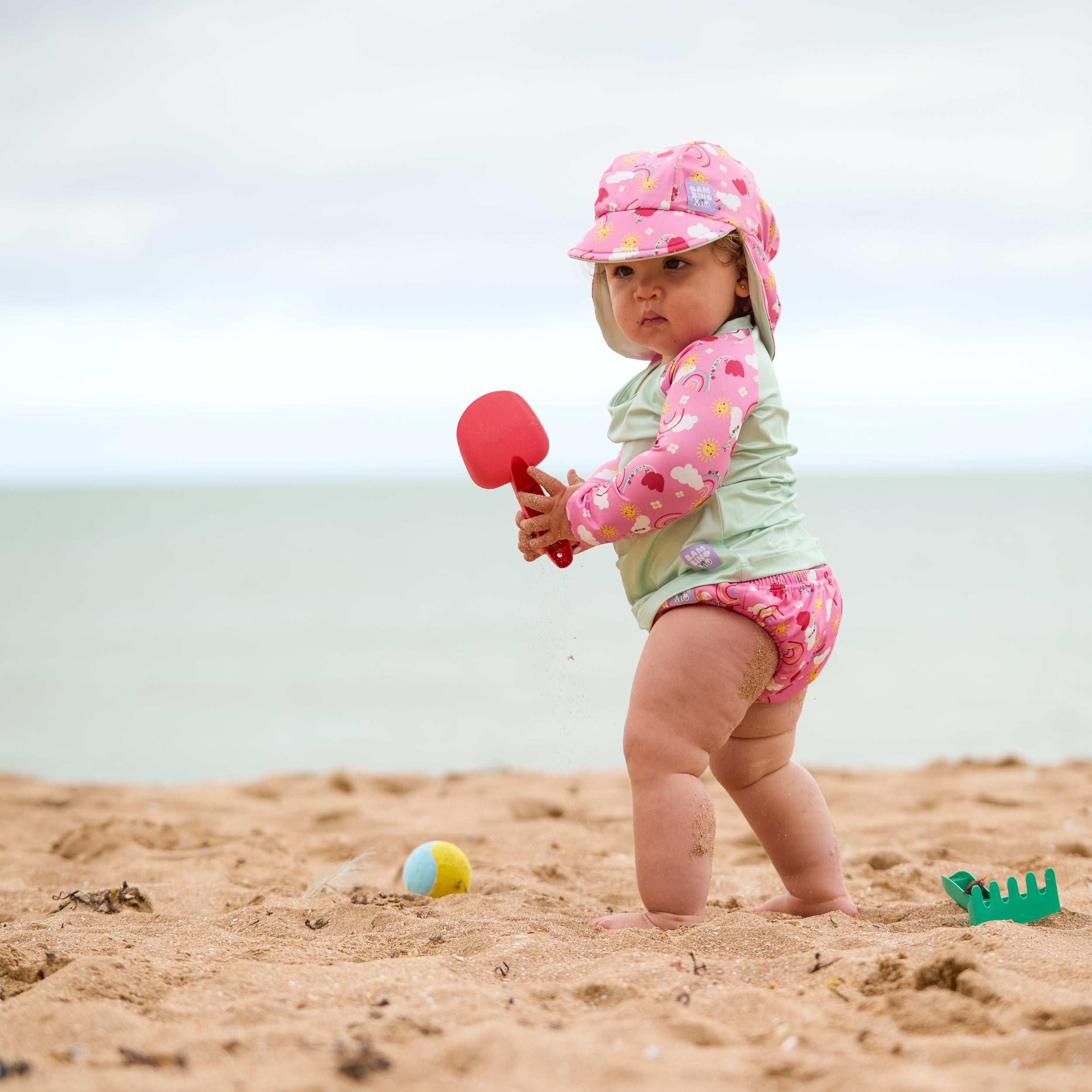 UPF 40+ Soft and Gentle Protective Beach Rash Vest in Happy Days - Bambino Mio (EU)