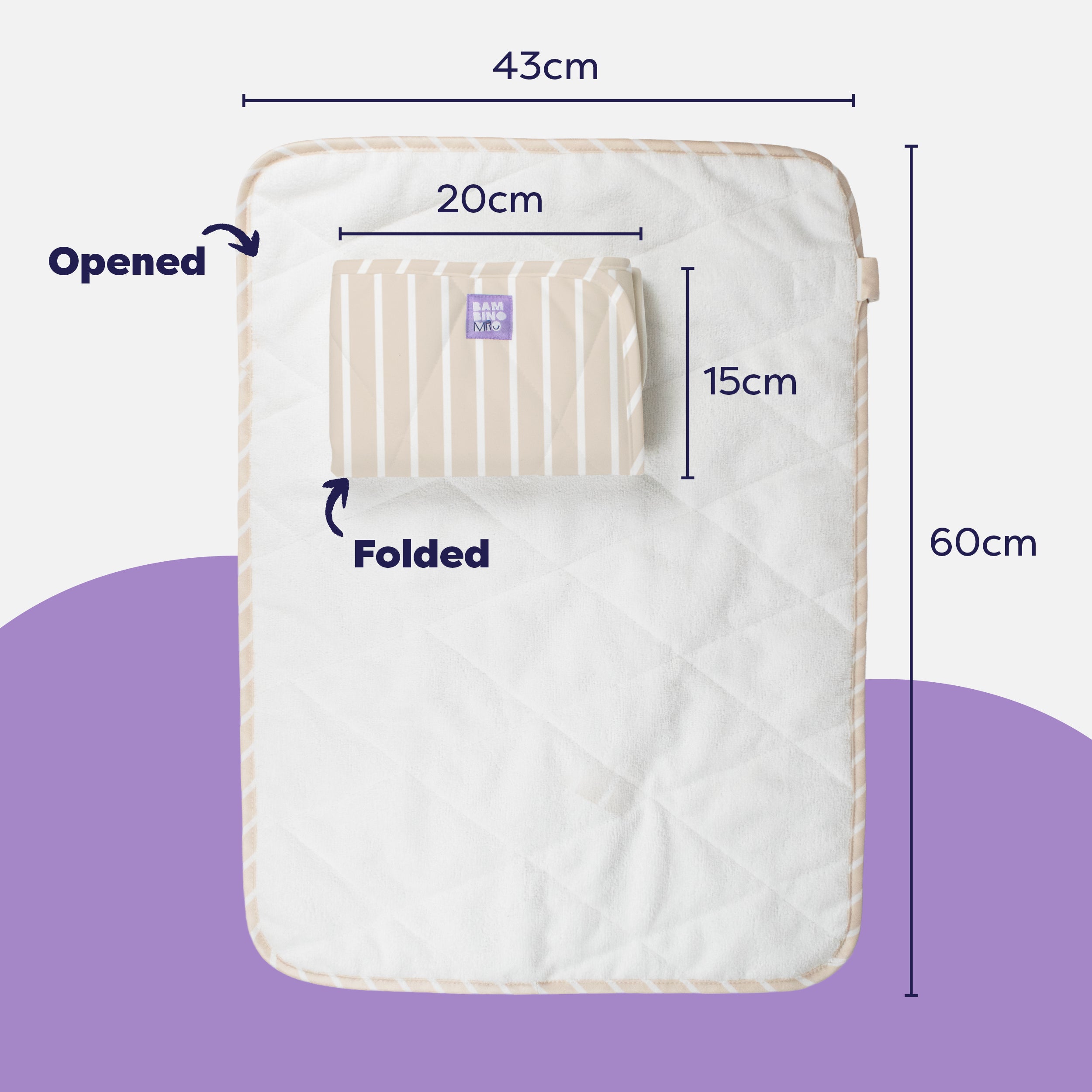 On-The-Move Baby Changing Mat in Neutral Stripe - Bambino Mio (EU)
