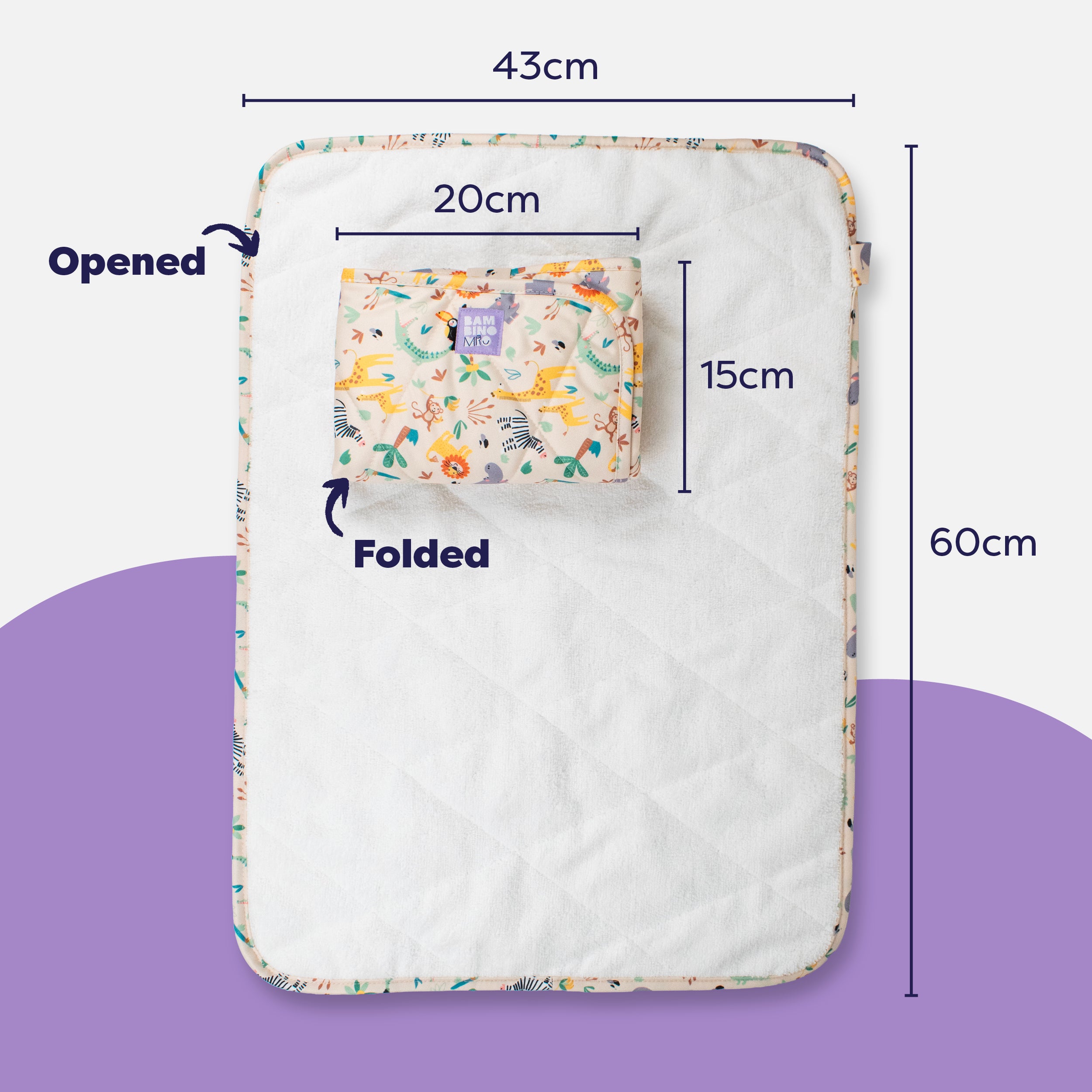 On-The-Move Baby Changing Mat in Safari Squad - Bambino Mio (EU)