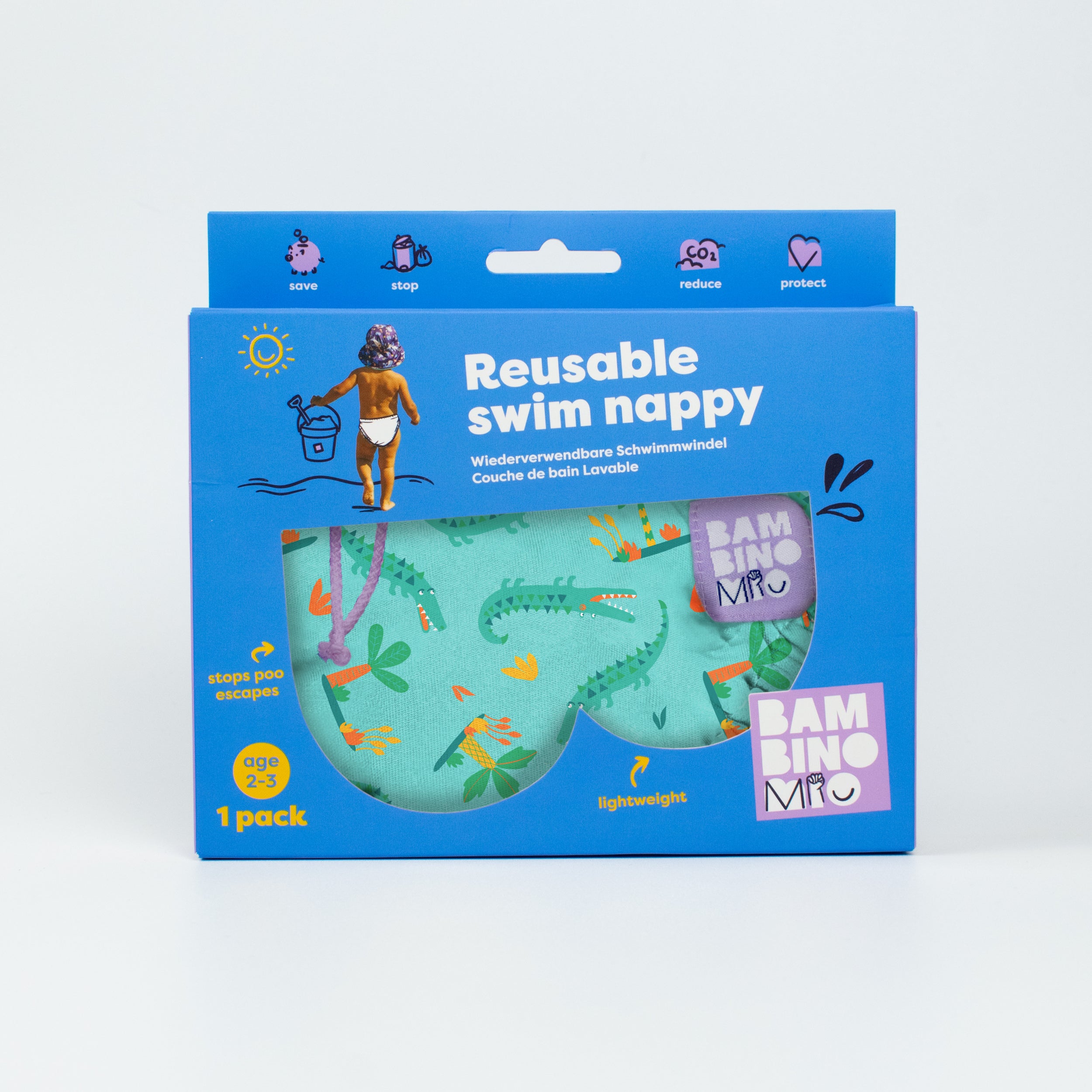 Reusable Swim Diaper in Crafty Croc - Bambino Mio (EU)