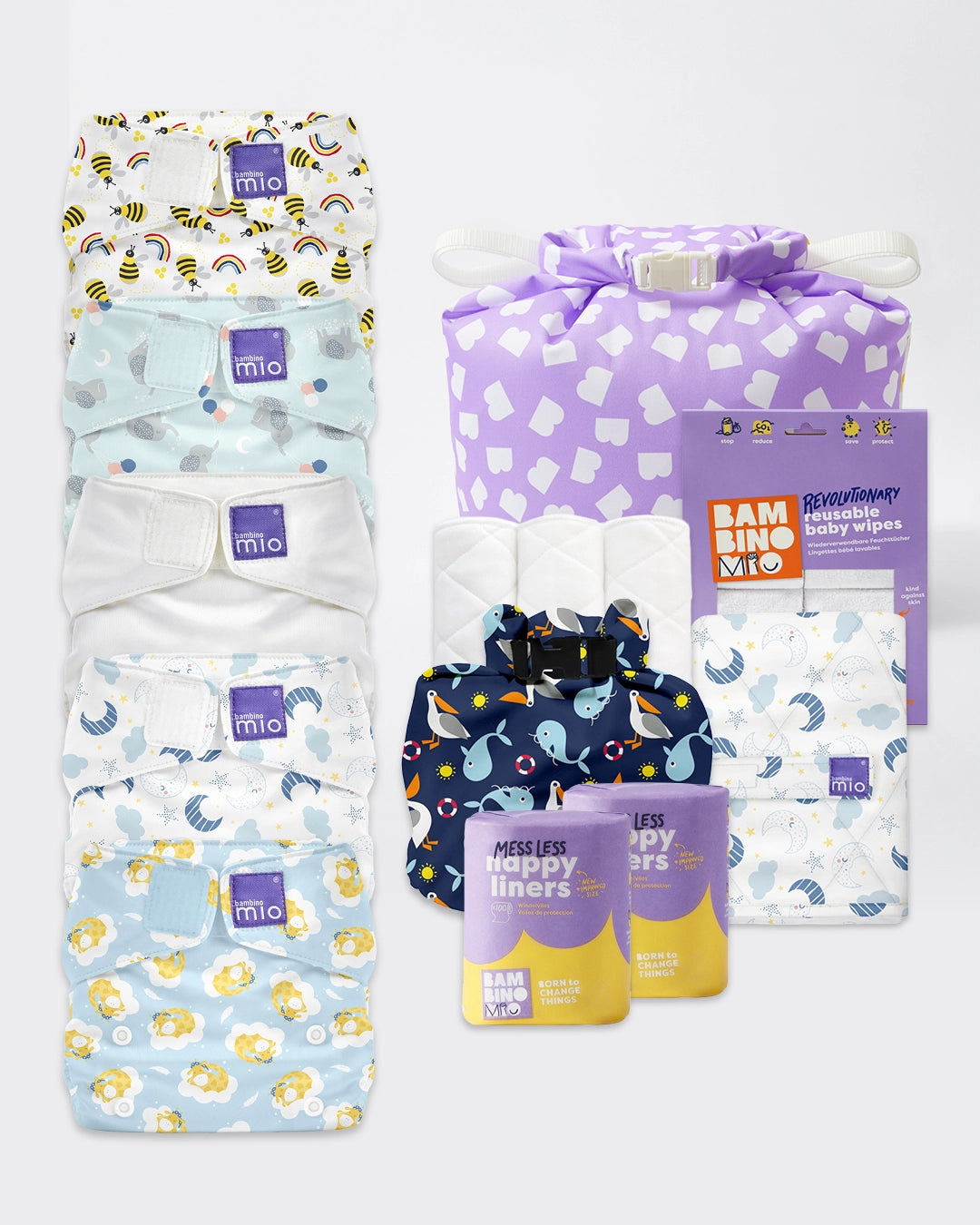 Reusable Diaper Bundle (3 months to toddler) - Dreamland - Bambino Mio (EU)