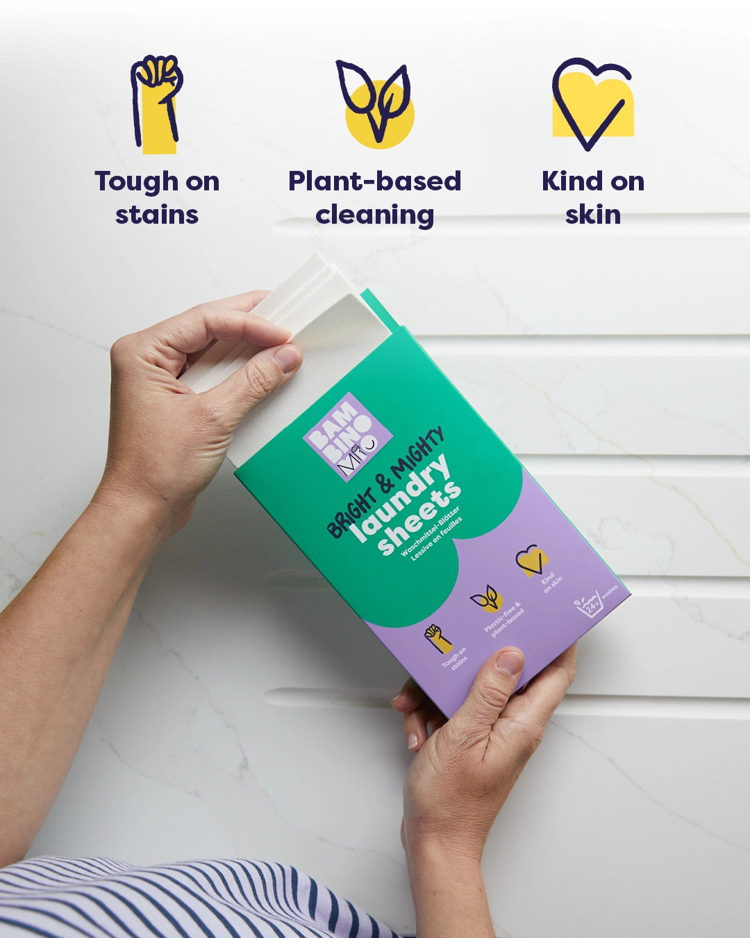 Bright & Mighty Eco-Friendly Laundry Sheets - Bambino Mio (EU)