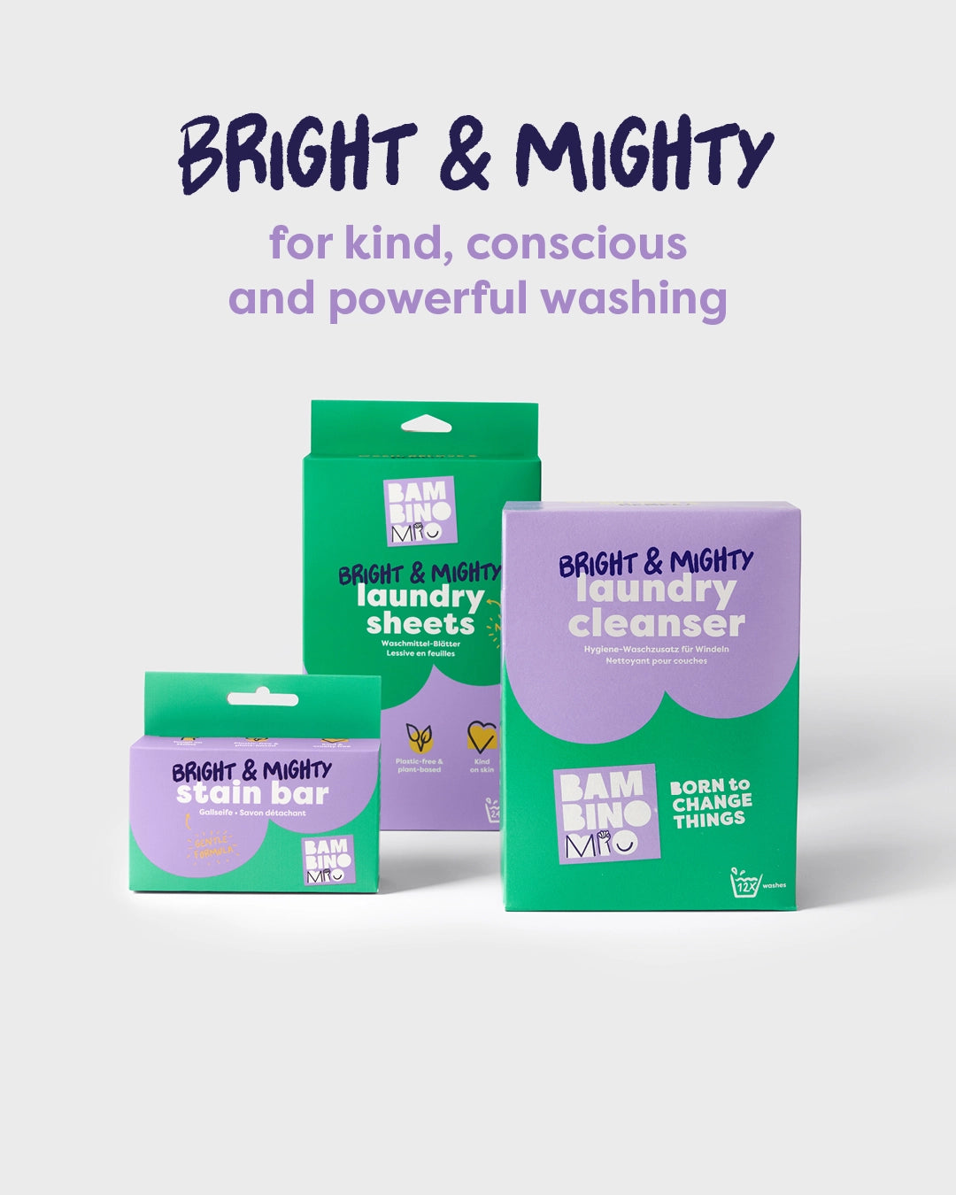 Bright & Mighty Eco-Friendly Laundry Sheets - Bambino Mio (EU)
