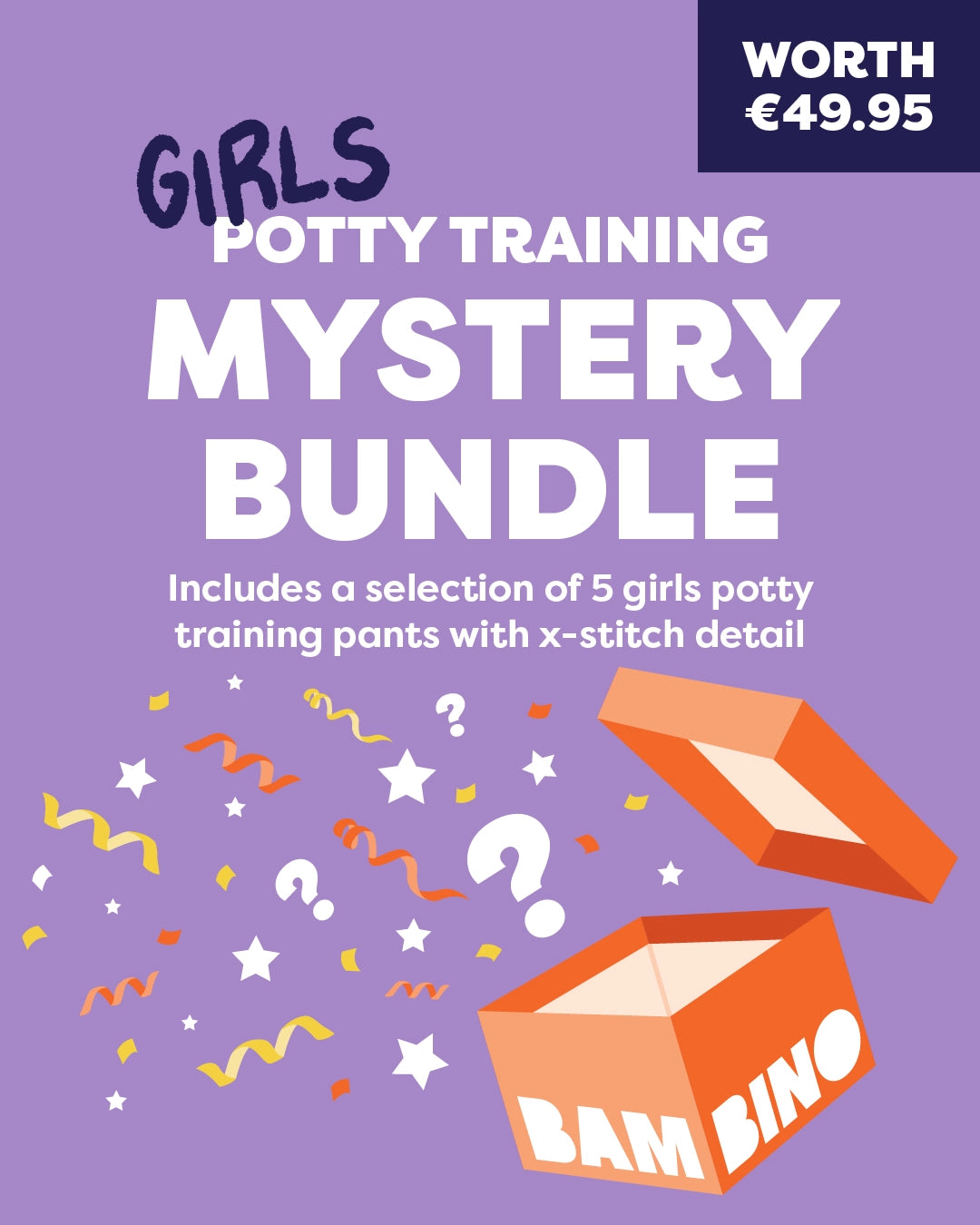 Girls Potty Training Pants Mystery Bundle - 5 Pack - Bambino Mio (EU)