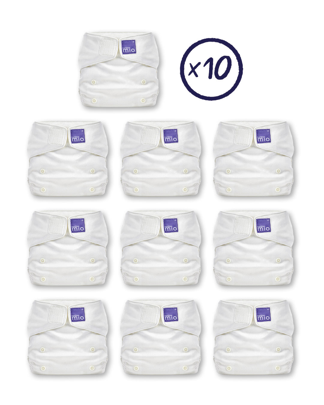 The Miosolo Classic 10 Diaper Bundle White - Bambino Mio (EU)