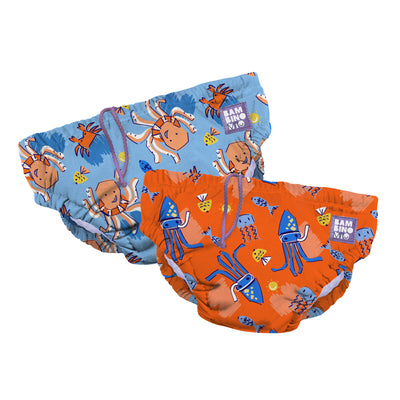 Reusable Swim Diaper 2 Pack in Bubbles and Stretch - Bambino Mio (EU)