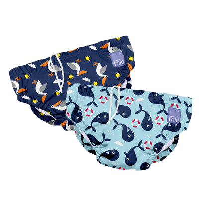 Reusable Swim Diaper 2 Pack in Whale and Pelican - Bambino Mio (EU)